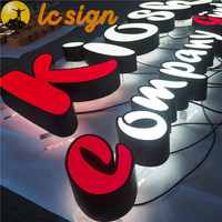 Papan Nama Toko Tanda Huruf 3D Iklan Luar Ruangan Tanda Led Kustom Logo Perusahaan Daftar Terbaru Alibaba