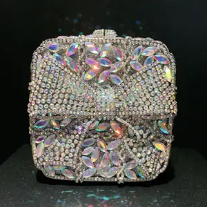 Amiqi Mry12 Dames Avond Full Diamond Handtas Aanpasbare Bruiloft Strik Avondtas Oem Monster