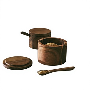 Wooden Classic Multifunction Spice <b>Jar</b> <b>Storage</b> Container Wooden Lid 250mL Capacity Eco-Friendly Durable Seasoning Canister <b>for</b> - Product Image 4
