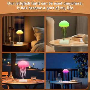 LED Night Light RGB Gradient Jellyfish <strong>Lamp</strong> Dancing Legs Rechargeable Bedroom Living <strong>Jelly</strong> <strong>Fish</strong> Light Ambi Light Jellyfish <strong>Lamp</strong> - Product Image 4