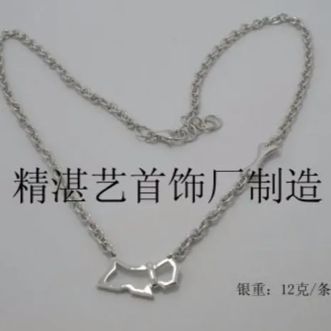 Jingzhanyi Jewelry Factory Design and manufacturing 925 sterling silver necklace Dog necklace Platinum-plated necklace
