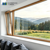 Fenêtres en bois recouvert d'aluminium, triple vitrage, verre Low-E, résistantes aux ouragans, testées pour les impacts, vente en gros d'usine pour projets de villas