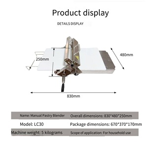 Máquina Laminadora de Masa Manual Comercial, Mini Laminadora de Masa para Croissants, Rodillo de Grosor Ajustable para Pan, <span class=keywords><strong>Pizza</strong></span>, <span class=keywords><strong>Pasta</strong></span>, Uso Doméstico en Panadería - Product Image 5