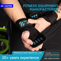 Sangles de levage LIVEPRO en cuir et silicone, poignées de gym, sangles de poignet pour entraînement croisé, powerlifting et musculation