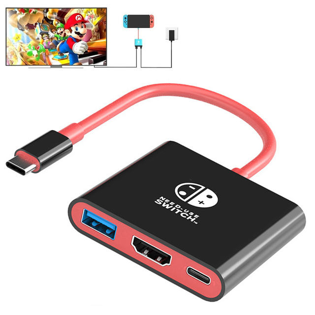 TUTI Factory Direct Sale USB Hub ABS HDTV 4k60hz USB 3.0 PD100w Charging Type c Docking Station for N-Switch 1/2 Game Console
