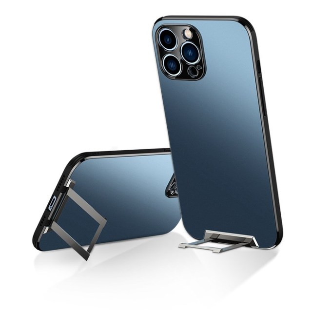 New Design Slim Hidden Metal Kickstand PC Phone Cover for iPhone 14 13 12 11 Pro Max Luxury Phone case