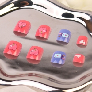 Saint-Valentin dessin animé faux ongles d'orteil conseils fournir rose pêche presse sur les ongles des <span class=keywords><strong>pieds</strong></span> ensemble assorti artificiel faux <span class=keywords><strong>pieds</strong></span> ongles pour les filles - Product Image 2