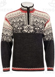 Hersteller Maßgefertigter Jacquard-Strick Isländischer Pullover Herren Schneeflocken-Rollkragenpullover mit Reißverschluss Nordischer Isländischer Wollpullover Norwegischer Pullover - Product Image 3