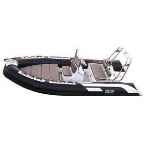 High Speed 16ft RIB480 5 Person CE Certificate Fiberglass RIB Inflatable Boat With 50hp Outboard Motor For Sale