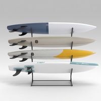 Support de planche de surf en métal sur pied pour 4 planches, idéal pour la vente au détail des sports nautiques