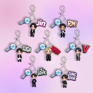 Set 3 en 1: Llavero <span class=keywords><strong>de</strong></span> dibujos animados <span class=keywords><strong>de</strong></span> <span class=keywords><strong>BTS</strong></span> con mini lightstick, dijes <span class=keywords><strong>de</strong></span> plástico <span class=keywords><strong>de</strong></span> J-HOPE, estilo Kpop BT 1985 - Product Image 2