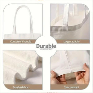 OEM&ODM Custom Printed Recycle <b>Plain</b> Organic Cotton <b>Canvas</b> Tote Bag <b>Large</b> Reusable <b>Canvas</b> Cotton Shopping Bag With Logo - Product Image 5