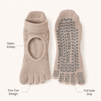 Chaussettes de yoga antidérapantes à cinq doigts pour femmes, en coton respirant, pour Pilates, entraînement et sport professionnel, vente en gros