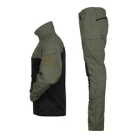 Ensemble de vêtements tactiques pour hommes, uniforme de combat, chemise et pantalon, manches longues, pull à col zippé 1/4