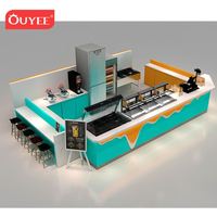 Kiosque de conception personnalisée pour magasin de jus de fruits frais et de yaourt glacé, marque Ouyee, garantie 3 ans, style moderne