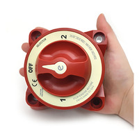 Interrupteur d'alimentation principal rouge robuste à deux positions et double batterie pour yacht et camping-car ; Accessoire de rétrofit d'isolation de batterie Modèle A502