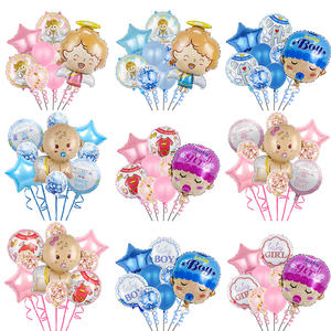 Ballon de fête de révélation de sexe pour bébé garçon et fille, bleu, rose, biberon, ange, bébé, dessin animé, ballon en aluminium - Product Image 1