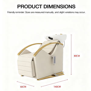 Barbería de acero inoxidable dorado de alta calidad con masaje eléctrico para levantar piernas, silla de champú, cama de champú de color personalizable - Product Image 5
