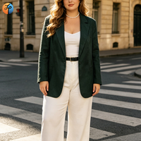 Veste décontractée à manches longues 100 % lin pour femme grande taille 2026, respirante, pour le bureau et le quotidien, vente en gros, OEM, ODM, stock d'usine
