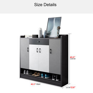 غرفة معيشة عصرية على الطراز الأوروبي بالأبيض والأسود مجموعة رمادية سعة كبيرة متعددة الطبقات تخزين بالألوان - Product Image 4