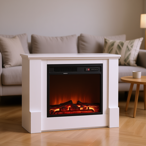 Chimenea Eléctrica de 33 Pulgadas con Repisa, 1500W, 5120BTU, Llamas Ajustables, Control Remoto, Calentador para Sala de Estar - Product Image 2