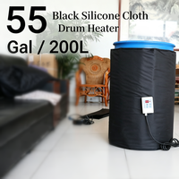 Chauffe-tambour électrique portable noir 55 gallons, 120V 1500W 150°F, avec cordon, pour montage au sol, en tissu Oxford imperméable, usage agricole