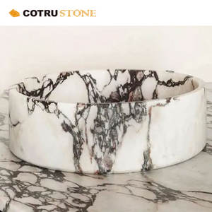 현대 욕실 세면대 세면대 이탈리아 칼라 카타 비올라 대리석 돌 욕실 싱크 - Product Image 6