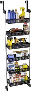 Moderno sei ripiani sopra la porta scarpe varie appeso bagno organizzatore doccia Rack ripiano con gancio - Product Image 6