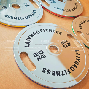 Tùy chỉnh thép tốt mạ điện Chrome bền <span class=keywords><strong>Barbell</strong></span> thiết bị tập thể dục với tay Grip trọng lượng tấm Unisex - Product Image 4