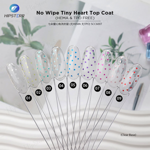 HEMA & TPO FREE No Wipe Tiny Heart Top Coat, Top Coat Transparent à Paillettes en Forme de Cœur, Vernis Gel Soak Off Longue Durée, Gel de Finition pour Ongles - Product Image 4