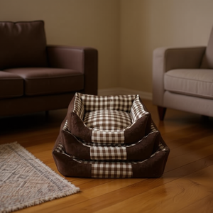 Divano Letto Quadrato Vintage in Camoscio di Alta Gamma per Animali Domestici - YM7948 - Product Image 2