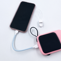 Kabel Data Portabel 60W USB-C ke USB-C Kabel Pengisi Daya 16cm Gantungan Kunci Pengisi Daya Cepat Kabel Transfer Data untuk Ponsel Power Bank