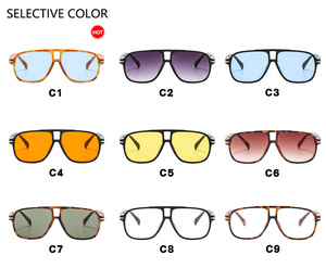 Gafas de Sol Cuadradas de Doble Puente para Mujer, Gafas de Sol de Piloto Extra Grandes con Logotipo Personalizado, Cómodas - Product Image 5