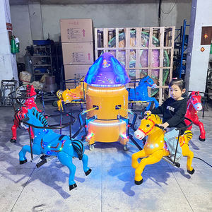 เครื่องเล่นม้าหมุนไฟฟ้าสำหรับเด็ก อุปกรณ์สนามเด็กเล่นกลางแจ้ง มินิคารูเซลสำหรับเด็ก - Product Image 1