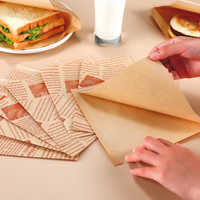 Sac triangulaire anti-graisse Sandwich Donut Snack en forme de L Emballage de pain à double ouverture Sac à biscuits d'épicerie en papier kraft brun