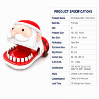 Jeu de dentiste de Noël Père Noël qui mord le doigt – Jouet interactif amusant pour fêtes, pour enfants et adultes, idéal comme cadeau
