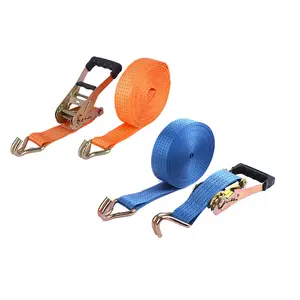 Factory Price Polyester Tie Down Straps Lashing Cargo Ratchet Strap with Hooks For Luggage Goods Transportation Outdoor Camping
