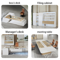 Bureau de direction convertible ergonomique de luxe, finition brillante, durable, écologique, Taiho Paint CEO Table E1 MDF, bureau moderne pour patron