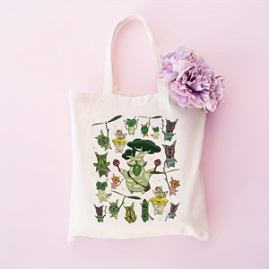 Bolso de hombro personalizado de lona con diseño <span class=keywords><strong>Korok</strong></span>, bolso de compras reutilizable de viaje para mujer con logotipo impreso personalizado, 1 unidad - Product Image 6