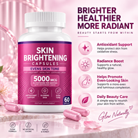 Capsules de Glutathion OEM ODM Marque Privée 5000mcg Antioxydant Éclaircissant pour la Peau Complément Beauté Unifie le Teint 60 Gélules Adultes