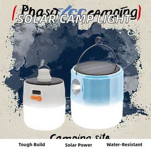 Lanterne solaire de camping à charge CC, lampe torche LED étanche avec crochet de suspension - Product Image 3