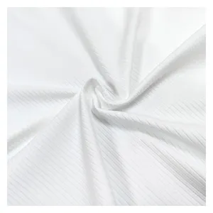 High Quality Custom Skin Friendly Knitted White Polyester Spandex 4 Way Stretch Rib Cloth Fabrics