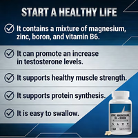 Zinc Magnésium B6 + Bore Formule Premium OEM Marque Privée Vente en Gros 120 Capsules Végétales pour le Soutien Musculaire, du Sommeil, du Cœur et du Système Immunitaire