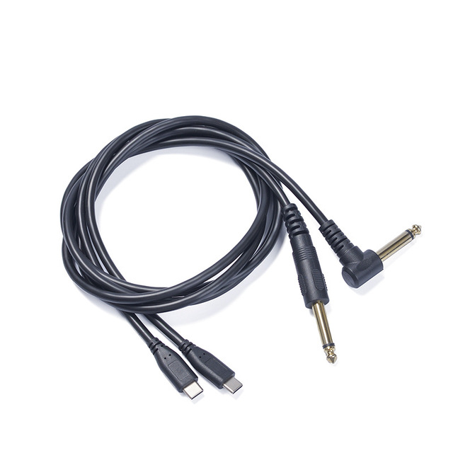 1m USB Type C Male to 6.5mm Mono/Stereo Audio Cable Aux Jack Cord for Electric Guitar Mixer Mobile Phone Computer Recording