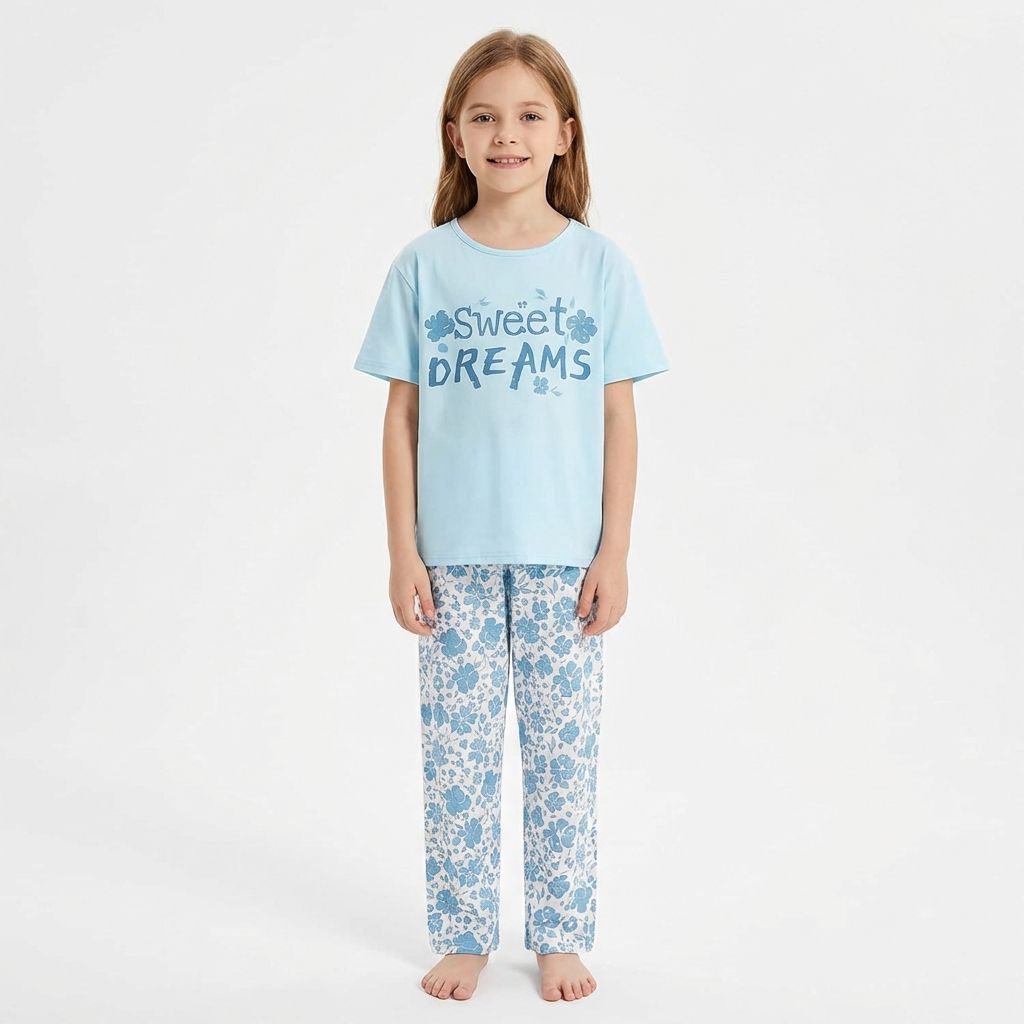 Bleu (ensemble chemise et pantalon)