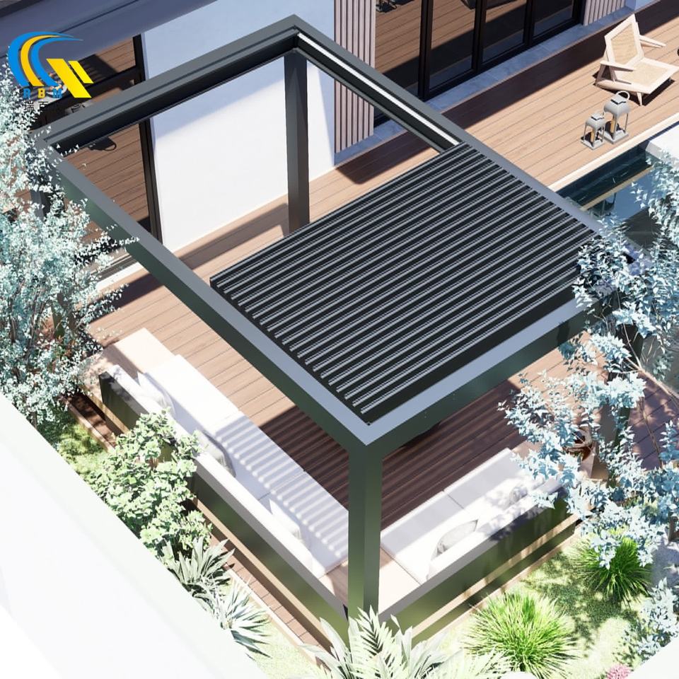 DIY Modern Pergola Motorized Louver Fancy Retractable Louvered Roof ...
