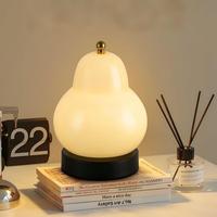 Lampe de chevet en forme de poire haut de gamme, lampe de chevet atmosphérique, verre, rechargeable, tactile, lampe de chevet portable