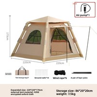 Carpa Inflable Portátil Zentopia Impermeable de Doble Capa para las Cuatro Estaciones, para 4-5 Personas, Ideal para Campamentos Familiares, de Apertura Rápida y Gran Tamaño Personalizable