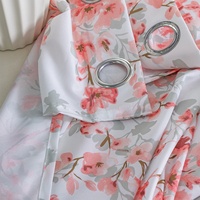 Rideaux occultants exclusifs transfrontaliers en polyester à motif floral pastoral, à passe-tringles, perforés, finis, fournis directement par l'usine source