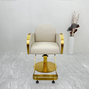 Factory-Supplied Barbershop Salon Styling <b>Chair</b> Gold Metal Gray Salon <b>Chair</b> Furniture Hydraulic <b>Reclining</b> Hairdressing <b>Chair</b> SPA - Product Image 5